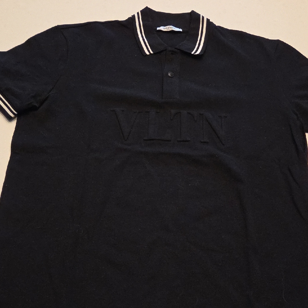 Valentino Black Polo Shirt With White Accents